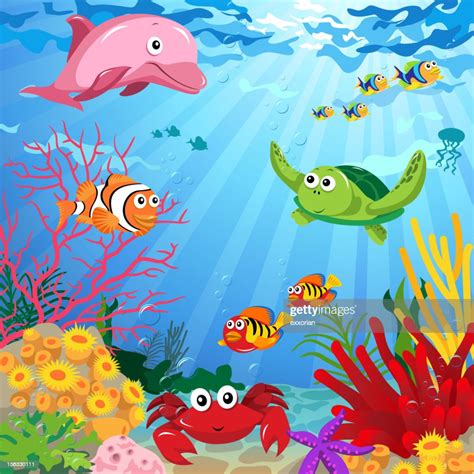 Underwater Scene With Sea Life High Res Vector Graphic Getty Images