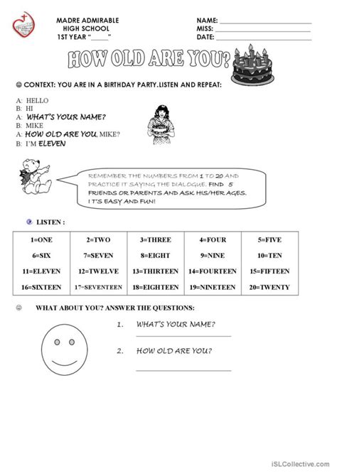 HOW OLD ARE YOU English ESL Worksheets Pdf Doc