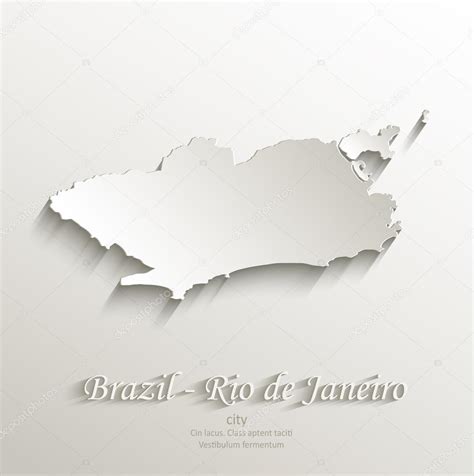Brasil Río De Janeiro Mapa De La Ciudad Tarjeta De Papel 3d Vector