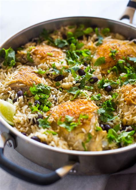 One Pan Cilantro Lime Chicken And Rice Gimme Delicious