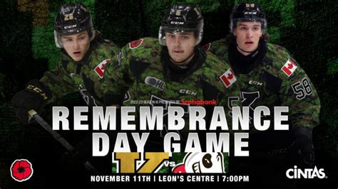 What To Expect With Sam Mcdaid Remembrance Day Game Kingston Frontenacs