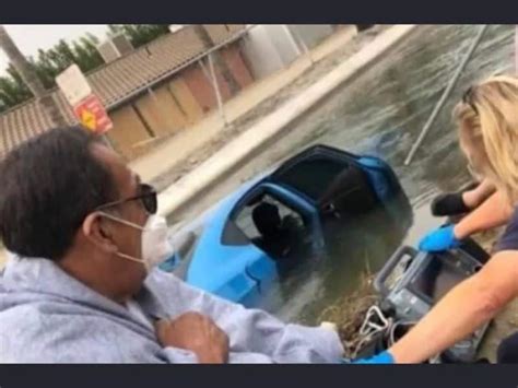 80 Year Old Grandfather Rescues Man Trapped In Car Sinking In Water