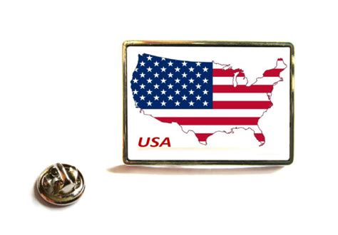 Usa United States Of America Flag Map Lapel Pin Badge Tie Pin T Ebay
