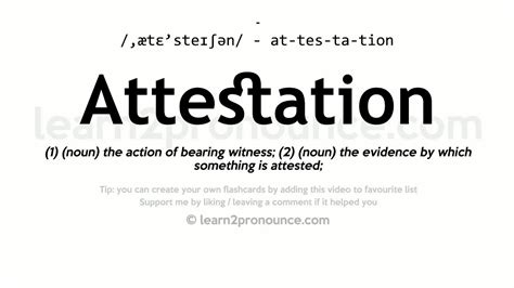 Pronunciation Of Attestation Definition Of Attestation Youtube