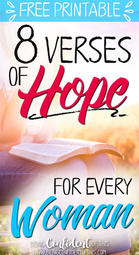 8 Verses Of Hope For Every Woman Free Printable Being Confident Of