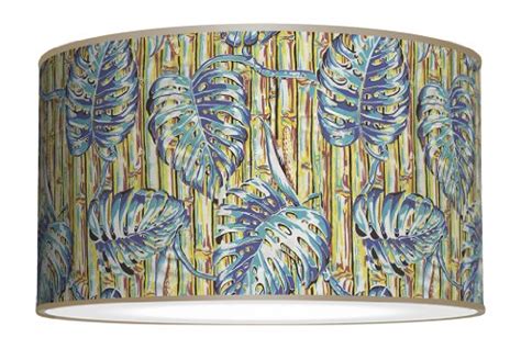 Compare Prices Seascape Drum Monstera Bamboo Lamp 12x12x9 12x12x9 Fullereets