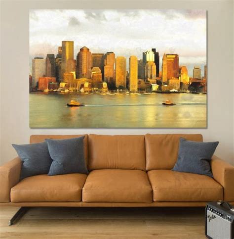 Boston Skyscrapers Photo Canvas Large Art Wall Print On Canvas Boston