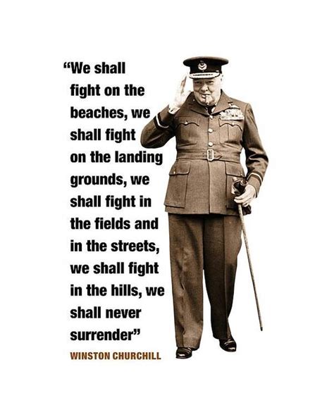Winston Churchill Quotes We Shall Fight On The Beaches Poster By David