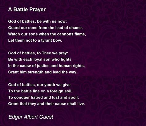 A Battle Prayer A Battle Prayer Poem By Edgar Albert Guest