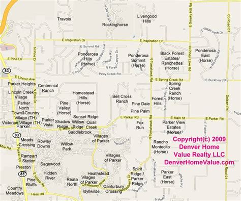 Parker Colorado Residential Subdivisions Map And List Denver Home