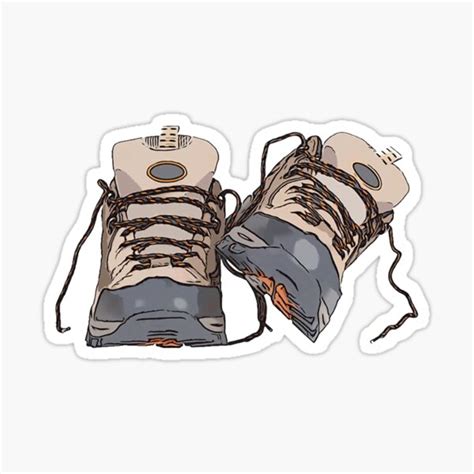 Hiking Boots Sticker For Sale By Amnbrockman Redbubble