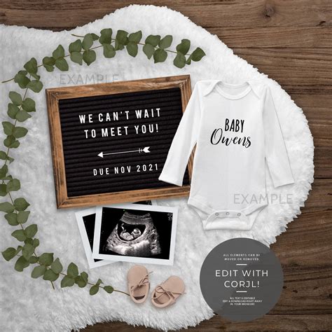 Editable Pregnancy Announcement Template