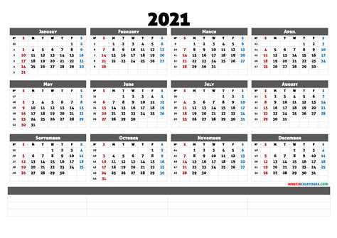 2021 Free Yearly Calendar Template Word 6 Templates