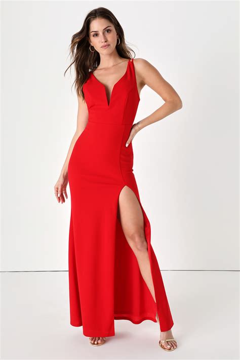Sleeveless Red Maxi Dress Sexy Red Dress Ruched Maxi Dress Lulus