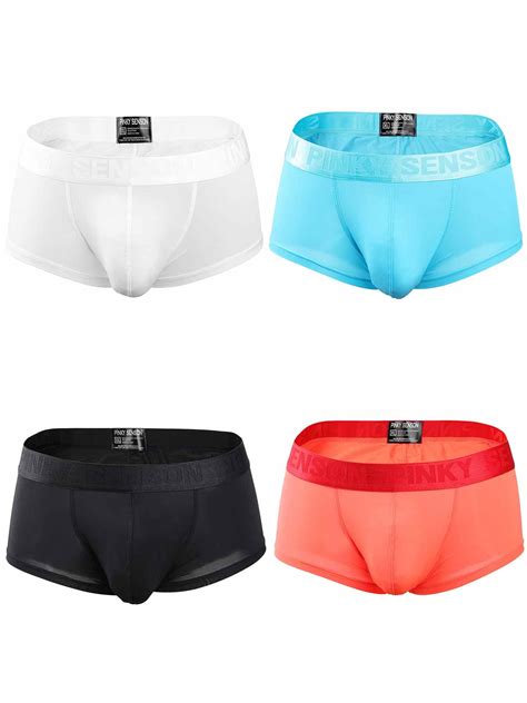 Men Ultrathin Low Rise Ice Silk Briefs Underwear Bulge Pouch Underpants