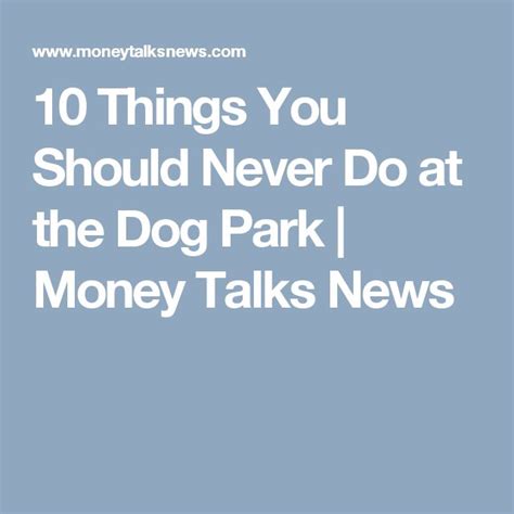 10 Things You Should Never Do At The Dog Park Dog Park Dogs Dog Info