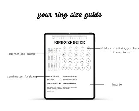 Ring Size Chart Printable Ring Sizer Ring Size Guide Etsy