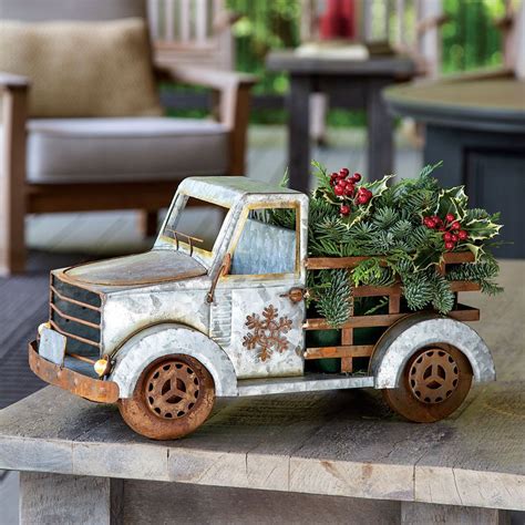 Vintage Truck Centerpiece Christmas Red Truck Fall Thanksgiving
