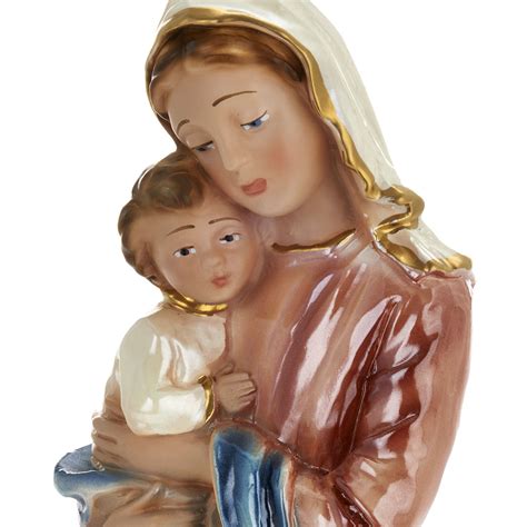 Virgin Mary And Baby Jesus Statue In Plaster 30 Cm Online Sales On