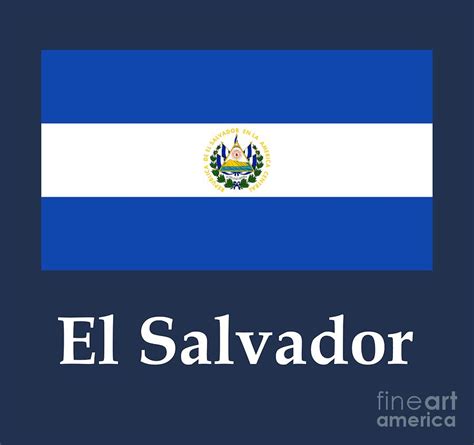 El Salvador Flag And Name Digital Art By Frederick Holiday Fine Art