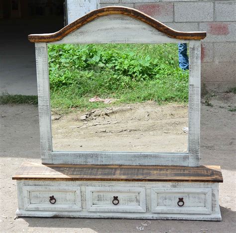 Ridge road décor farmhouse pine wood accent table in white. Mexican pine furniture in a distressed white colour. can ...