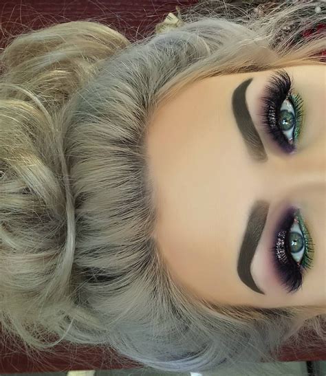 Purple With Lower Green Eye Makeup Dark Makeup Glam Makeup Look