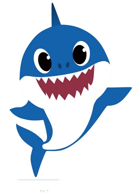 Blue Baby Shark White Outline Picture Png Transparent Background Free