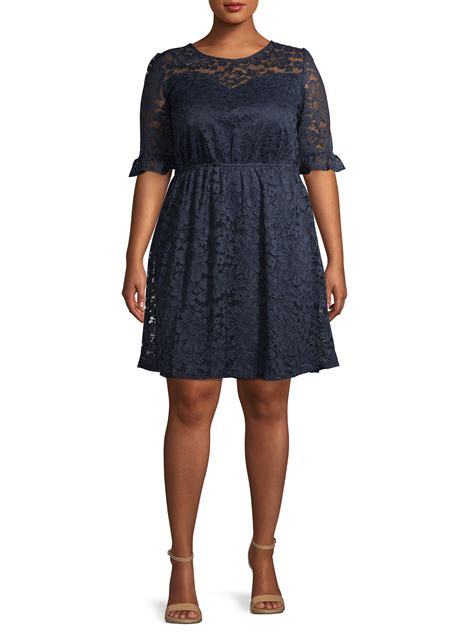 Monteau Womens Plus Size 2x Knit Lace Dress Nellis Auction