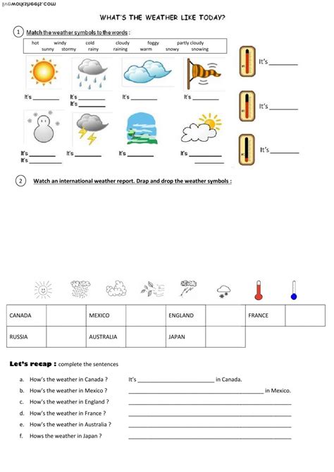 How's the weather today ? worksheet
