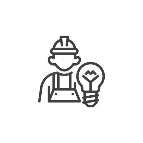 Electrician Avatar Line Icon Stock Vector Illustration Of Engineer