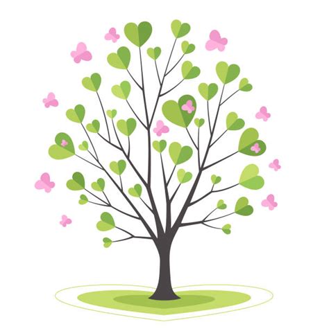 9600 Tree With Heart Shaped Leaves Stock Illustrations Royalty Free