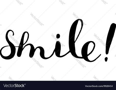 Smile Brush Lettering Royalty Free Vector Image