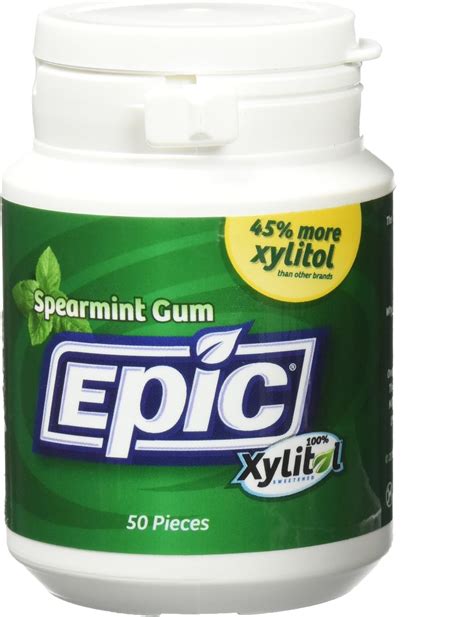 Epic Xylitol Sweetened Spearmint Gum 50 Count U Fitnutrition