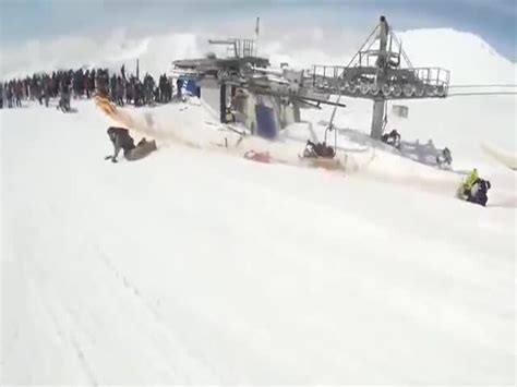 Gudauri Georgia Ski Lift Accident From Another Perspective Video