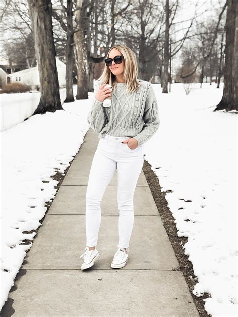 How To Wear White Jeans In Winter Red White And Denim
