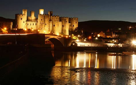 Lights On Conwy Castle North Wales Live