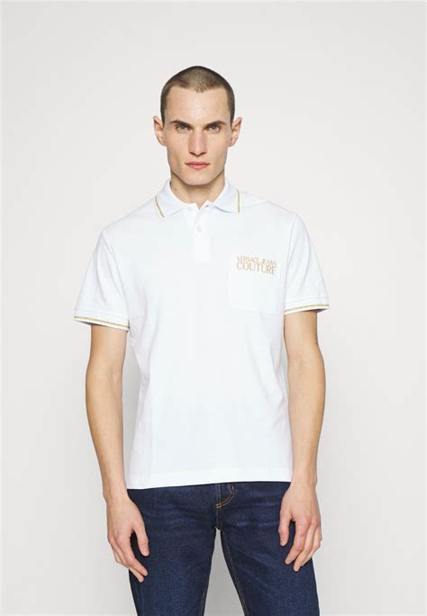 Versace Jeans Couture Polo Shirt Whitegoldwhite Uk