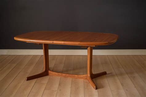 Danish Teak And Rosewood Oval Extending Double Pedestal Dining Table By