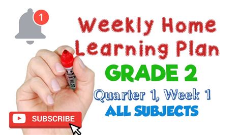 Weekly Home Learning Plan Grade 2 Quarter 1 Week 1 All Subjects Youtube