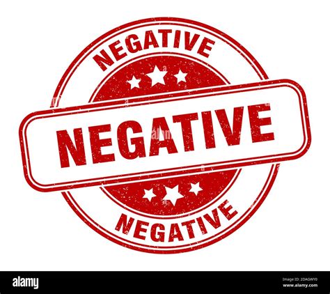 Negative Stamp Negative Sign Round Grunge Label Stock Vector Image