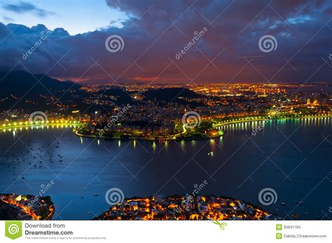 Rio De Janeiro At Night Stock Images Image 30841184