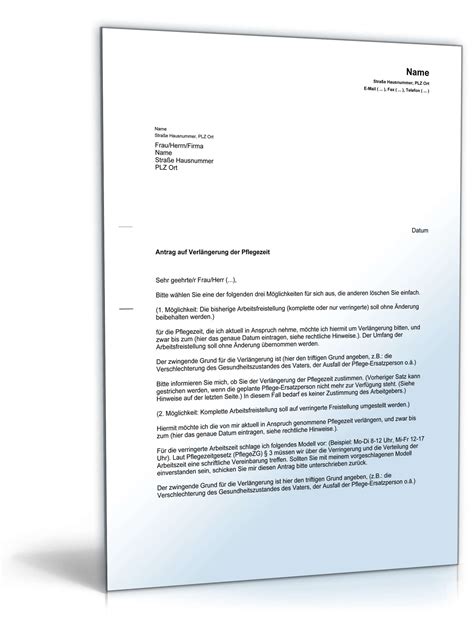 Raum für weitere vermerke der zuständigen stelle. Antrag Verlängerung Pflegezeit | Vorlage zum Download