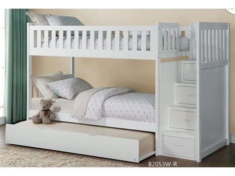 Homelegance Galen Twin Over Twin Staircase Storage Bunk Bed With