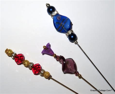 All 3 Custom Made Hatpins 1 Low Price Antique Inspired Scarf Pins