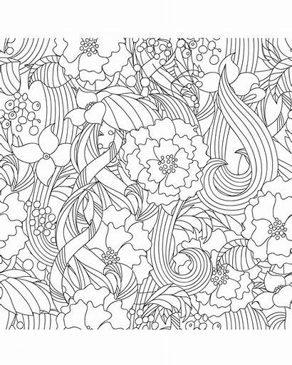 Coloring Garden Flowers Printable Colouring Adult Stress