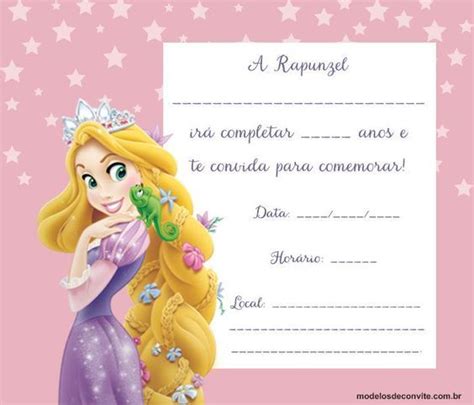 Convite Rapunzel 25 Modelos Encantadores Com A Princesa Modelos De