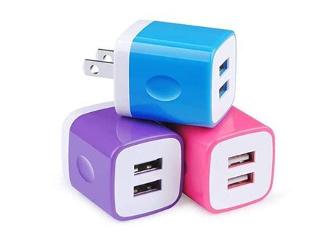 Wall Chargercharging Block 3pack 21a Dual Port Wall Charging Plug Head