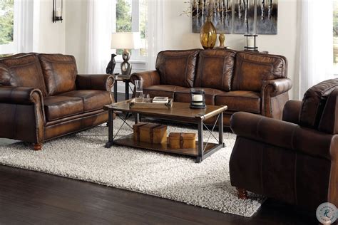 Montbrook Hand Rubbed Brown Leather Chair Real Leather Sofas Brown