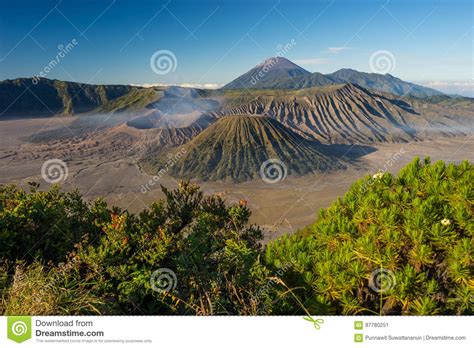 Beautiful Landscape Of Bromo Volcano Mountain In East Java