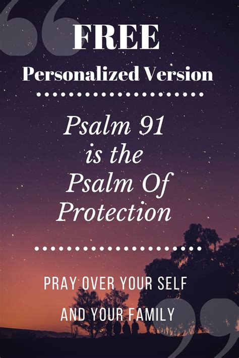 FREE Printable Personalized Version Of Psalm 91 To Pray Over Yourself
